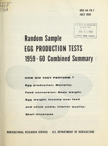 Random sample egg production tests