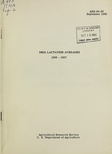 DHIA lactation averages, 1956-1957