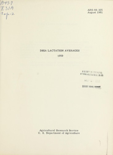 DHIA lactation averages, 1959