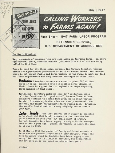 Calling workers to farms again