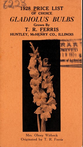 1928 Price list of choice gladiolus bulbs