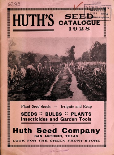 Huth's 1928 seed catalogue