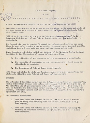 Ninth annual report of the Extension Editor Advisory Committee