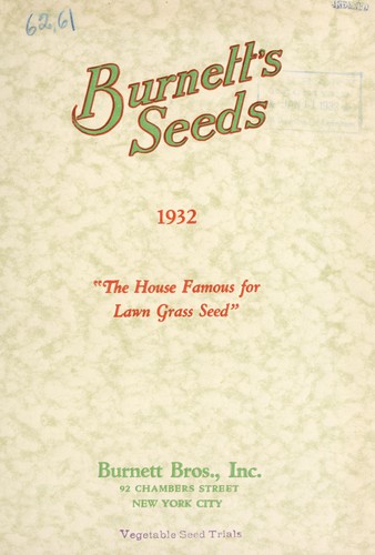 Burnett's seeds, 1932