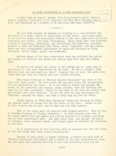 4-H work contributes to a more desirable home