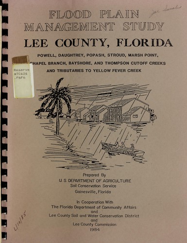 Flood plain management study, Lee County, Florida