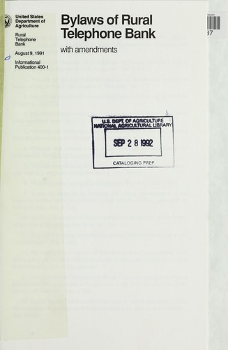 Bylaws of Rural Telephone Bank