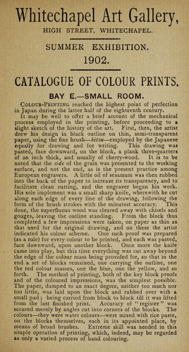 Catalogue of colour prints