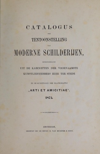 Catalogus der tentoonstelling van moderne schilderijen