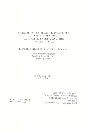 Changes in the relative incentives to invest in housing