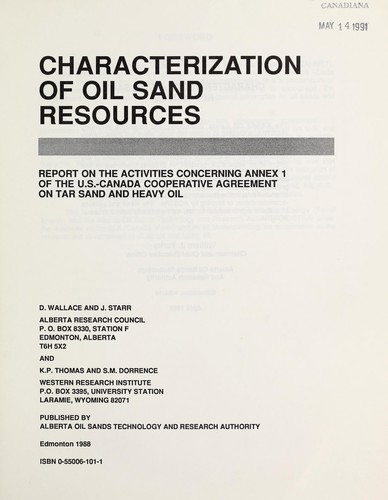 Characterization of oil sand resources