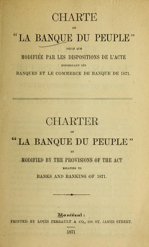 Charte de "La Banque du Peuple"