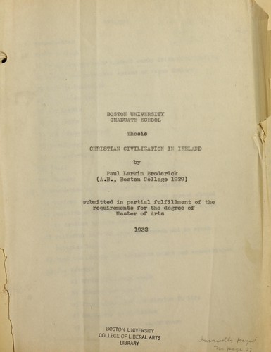 Christian civilization in Ireland ..