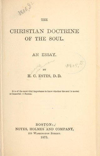 The Christian doctrine of the soul