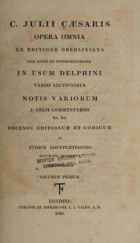 C. Julii Caesaris Opera omnia