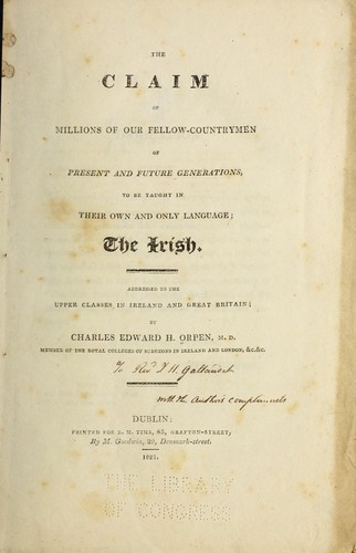 The claim of millions of our fellow-countrymen of present and future generations, to be taught in their own and only language