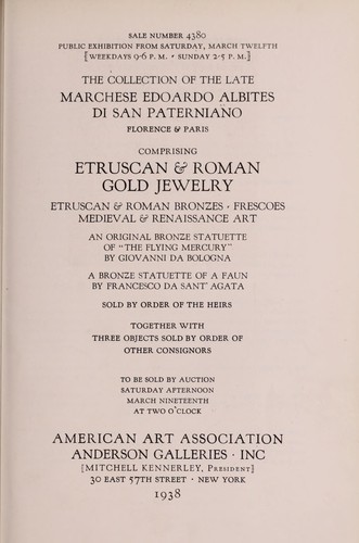 The collection of the late marchese Edoardo Albites di San Paterniano, Florence & Paris