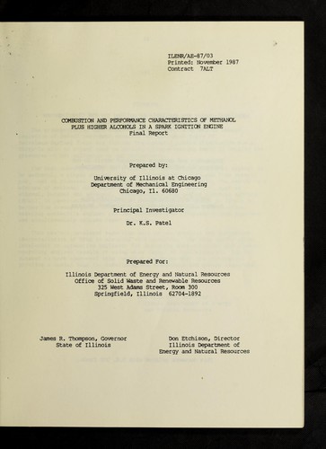 Combustion and performance characteristics of methanol plus higher alcohols in a spark ignition engine
