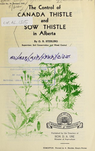 The control of Canada thistle and sow thistle in Alberta