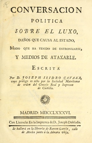 Conversacion politica sobre el luxo