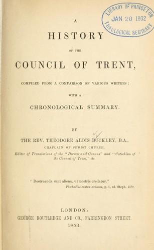 A history of the Council of Trent