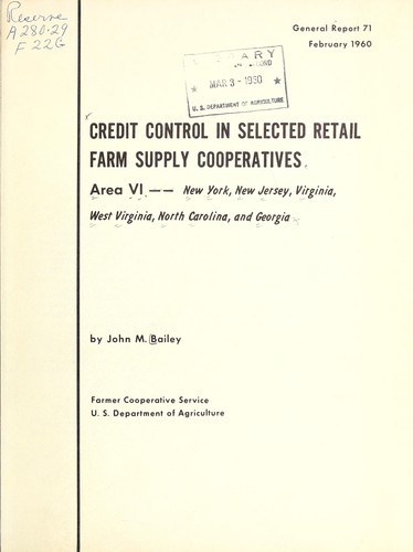 Credit control in selected retail farm supply cooperatives