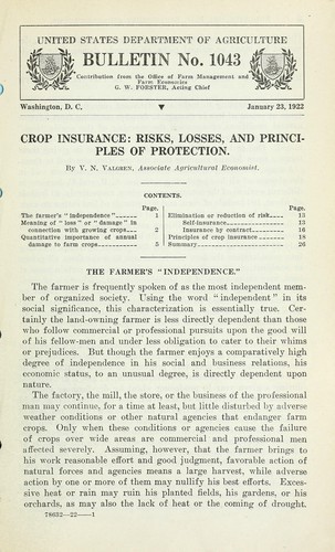 Crop insurance