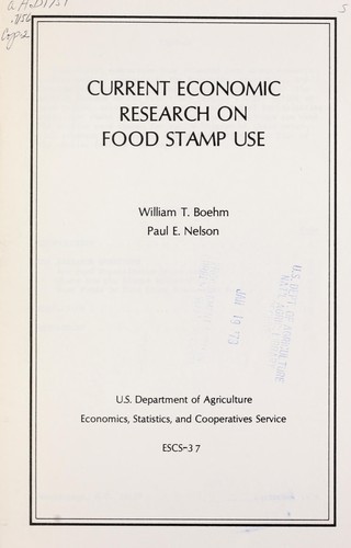 Current economic research on food stamp use