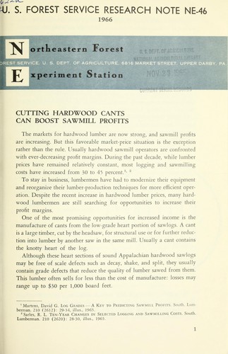 Cutting hardwood cants can boost sawmill profits