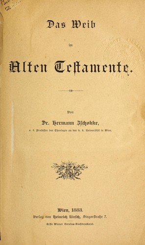 Das Weib im Alten Testamente