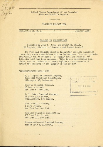 Dealers in rodenticides