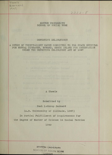 Defective delinquency