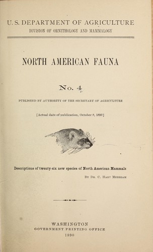 Descriptions of twenty-six new species of North American mammals.