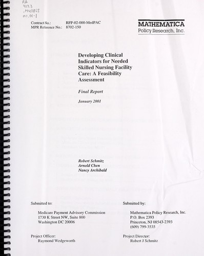 Developing clinical indicators for needed skilled nursing facility care