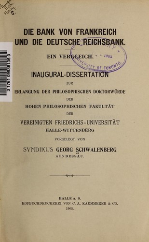 Die Bank von Frankreich und die deutsche Reichsbank.