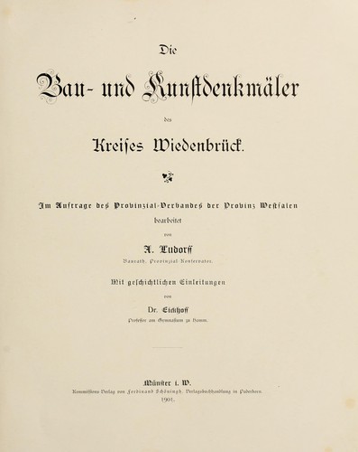 Die Bau- und Kunstdenkmäler des Kreises Wiedenbrück
