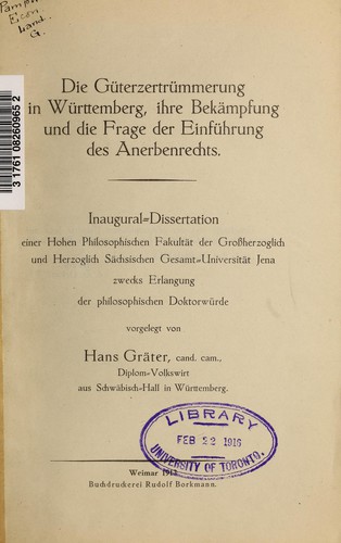 Die Güterzertrümmerung in Würtemberg