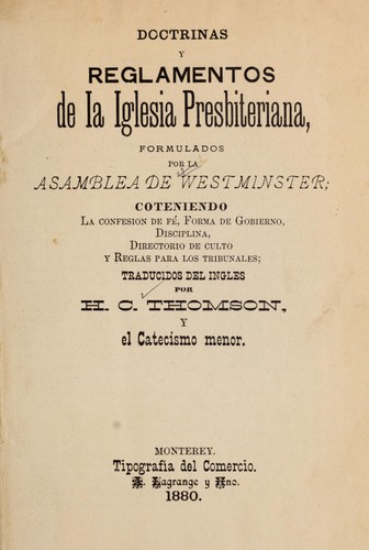 Doctrinas y reglamentos de la Iglesia Presbiteriana