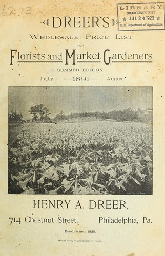 Dreer's wholesale price list for florists and market gardeners
