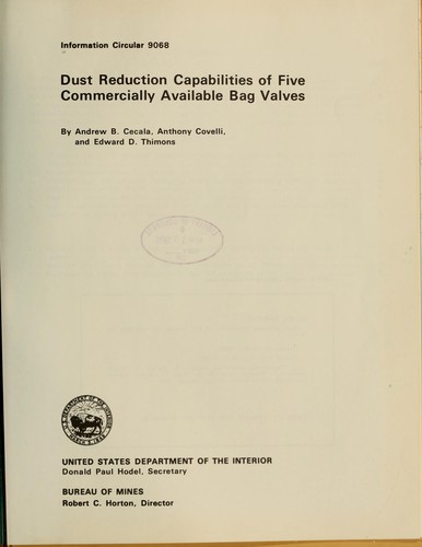 Dust reduction capabilities of five commercially available bag valves