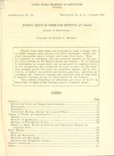 Economic aspects of forest-fire protection and damage