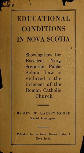 Educational conditions in Nova Scotia