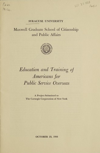 Education and training of Americans for public service overseas