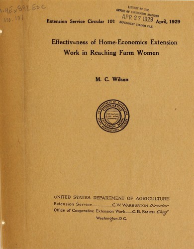 The effectiveness of home-economics extension work in reaching farm women