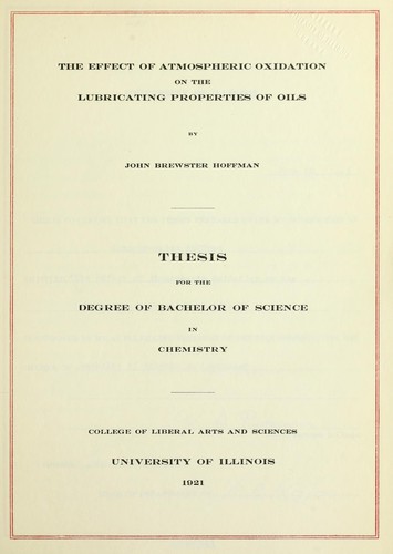 The effect of atmospheric oxidation on the lubricating properties of oils