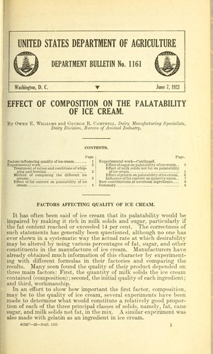 Effect of composition on the palatability of ice cream