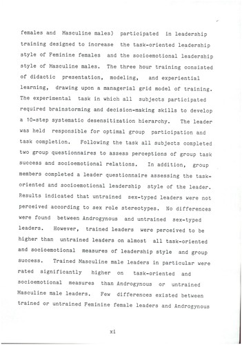The effect of sex role orientation and training on leadership style