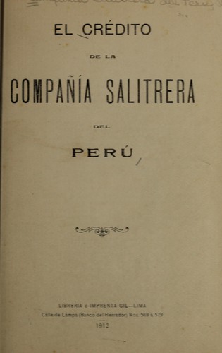 El Crédito de la Compañia Salitrera del Perú