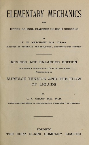 Elementary mechanics for upper school classes in high schools