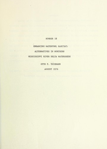 Enhancing waterfowl habitat